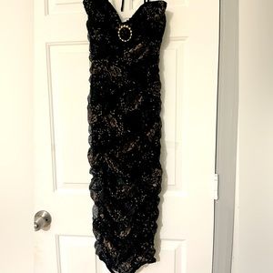 Lovers and Friends black and gold dress